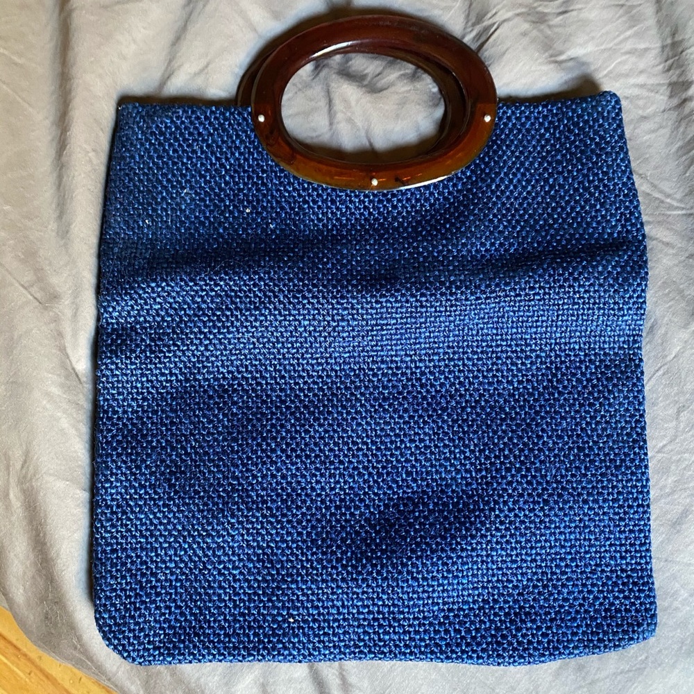 Blue vintage hand bag